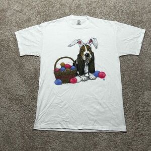 Vintage 90s Puppy Bunny Easter Tee